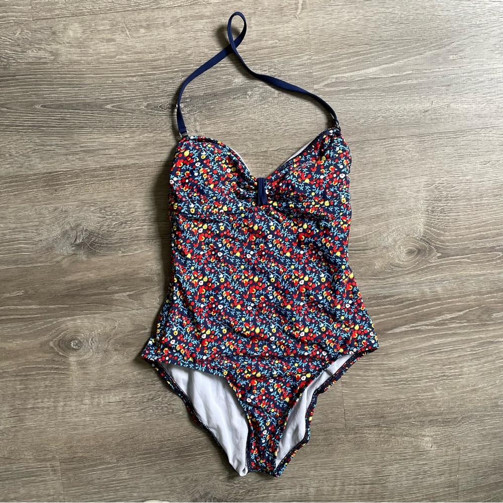 Splendid Floral Halter One Piece Bathing Suit